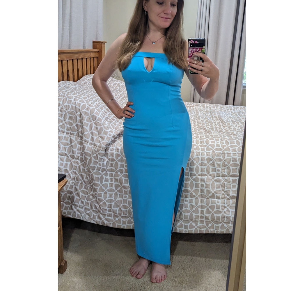 Madison Aqua Maxi Dress With Straps
